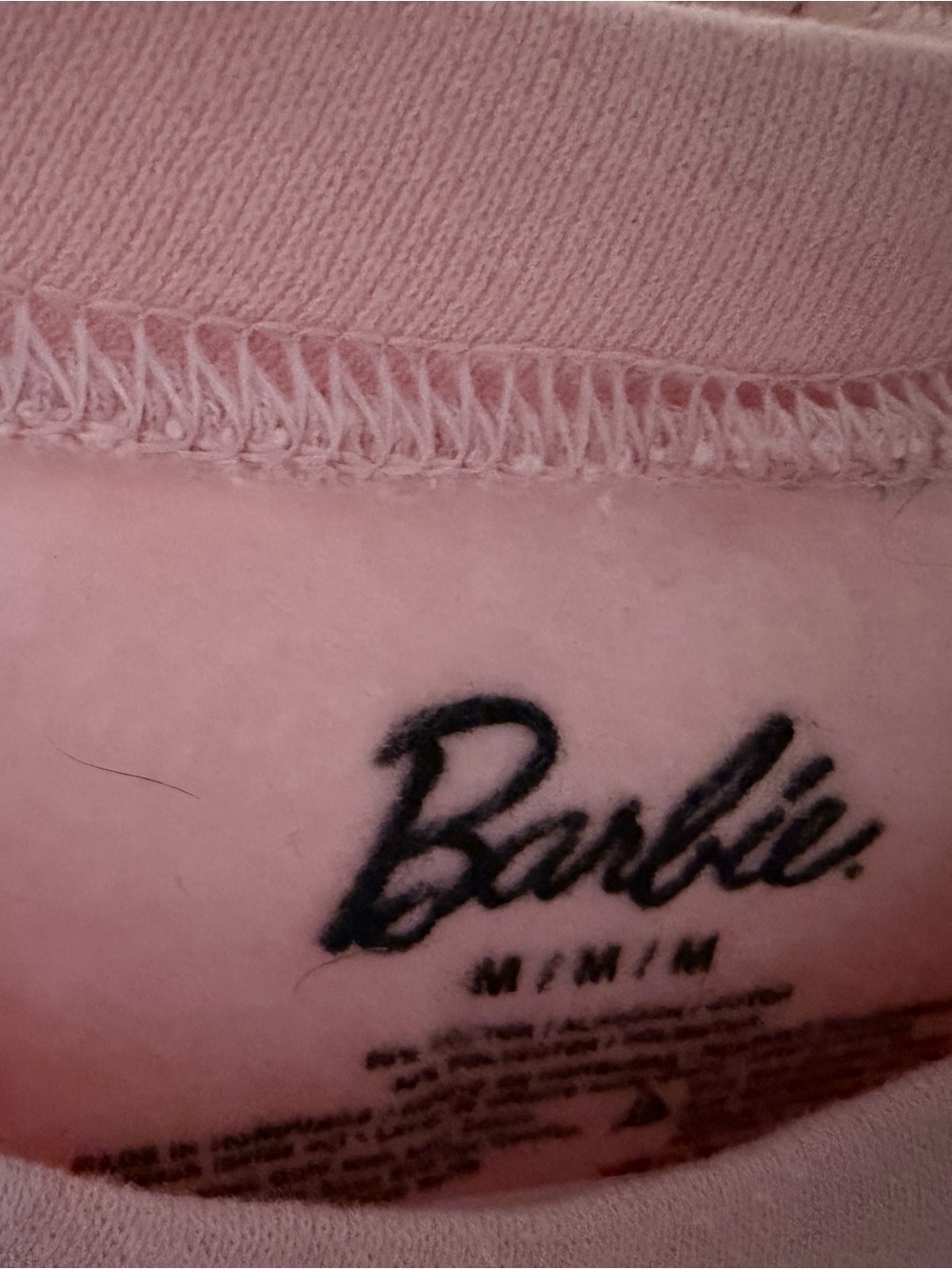 Barbie Pink Crewneck Sweater with Script Logo - Picture 1 of 4
